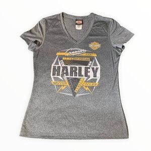 Cute Harley Davidson v-neck top from Chimney Rock North Carolina size Large